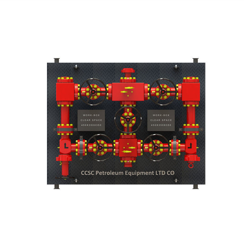 Choke manifold 3 1/16 inch 10000psi C/W 5 gate valves, 1 adjustable