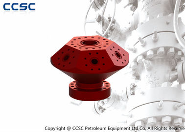 Red Performance Wellhead Frac Head , High Efficient Xmas Tree Wellhead