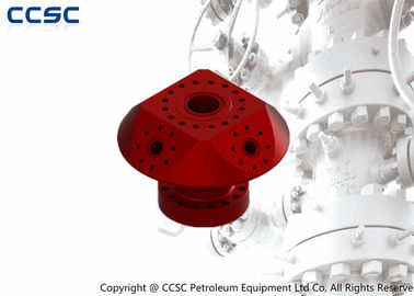 Red Performance Wellhead Frac Head , High Efficient Xmas Tree Wellhead