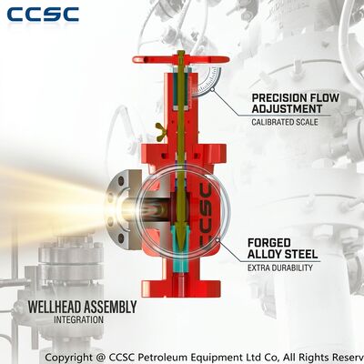 Flanged Adjustable Needle Choke Valve API 6A 2 1/16 Inch 10000psi Forged Alloy Steel EE Trim Choke Manifold