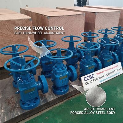 Hydraulic Actuated Adjustable Choke Valve API 6A Remote Flow Control 10000psi Fail Safe Position Feedback